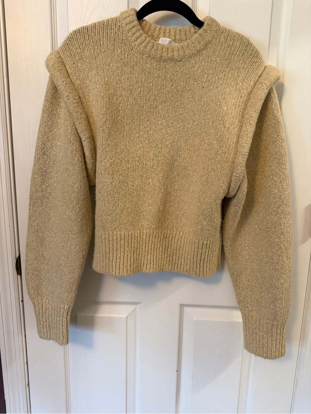 Astr Oversized Cream Crewneck Sweater